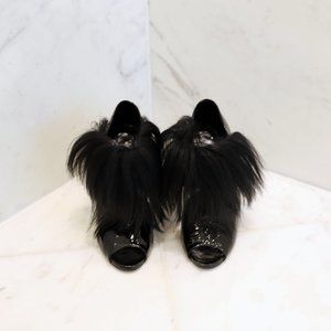 Pierre Hardy Black Patent Leather "Hairy" Heels